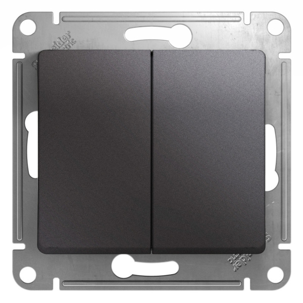 Systeme Electric Glossa Графит Переключатель 2-клавишный, сх.6,10AX
