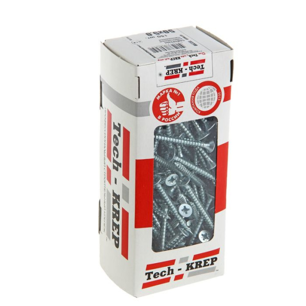 Tech-Krep Саморезы универсальные  50х5,0 мм (150 шт)  оцинкованные - коробка с ок. Tech-Kr 102200