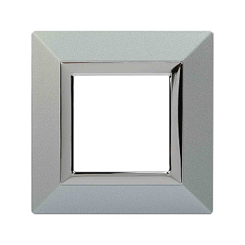 DKC Рамка из металла, "Avanti", светло-серебристая, 1 пост (2 мод.)