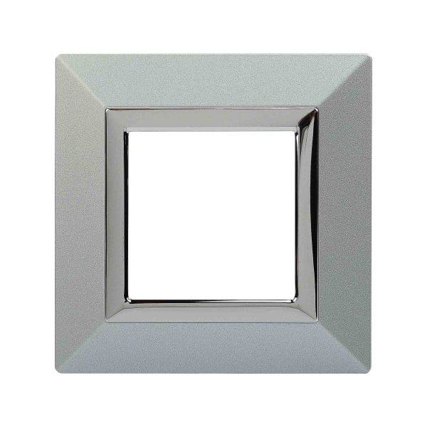 DKC Рамка из металла, "Avanti", светло-серебристая, 1 пост (2 мод.)