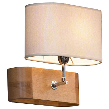 Lussole S.R.L Металл/дерево Хром / дерево Ткань Светильник настенный E27 60W LSF-2111-01