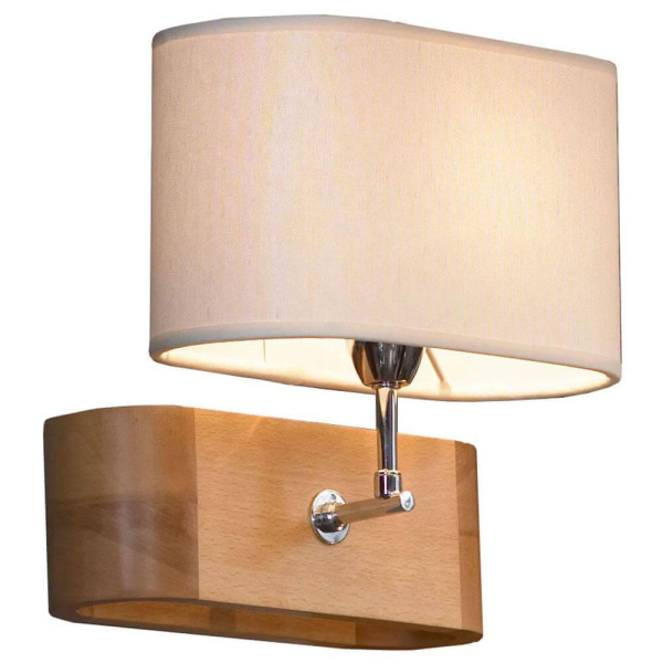 Lussole S.R.L Металл/дерево Хром / дерево Ткань Светильник настенный E27 60W LSF-2111-01