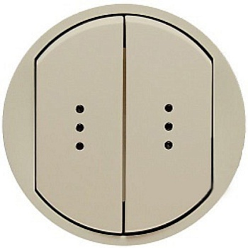 Legrand DIY Celiane Беж Переключатель двухклавишный на два направления с подсветкой 696930