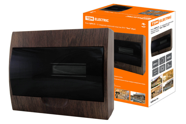 TDM Бокс ЩРН-П-12 модулей навесной пластик IP41 "Эко" (бук) SQ0901-0023