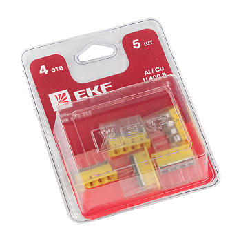 EKF PROxima Строительно-монтажная клемма СМК 2273-244 (с пастой) 4 отверстия 0,5-2.5 мм2 блистер (5шт.)
