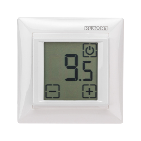Терморегулятор сенсорный RX-419B, белый, совместим с Legrand серии Valena Rexant 51-0584