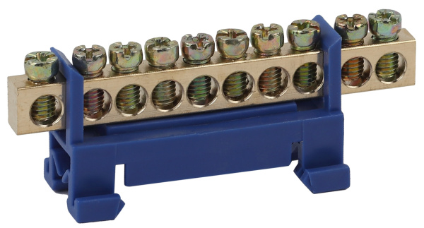 ЭРА NO-222-77-1 Синий Шина N "Ноль" в изоляторе типа стойка ШНИ 6х9-10-Д