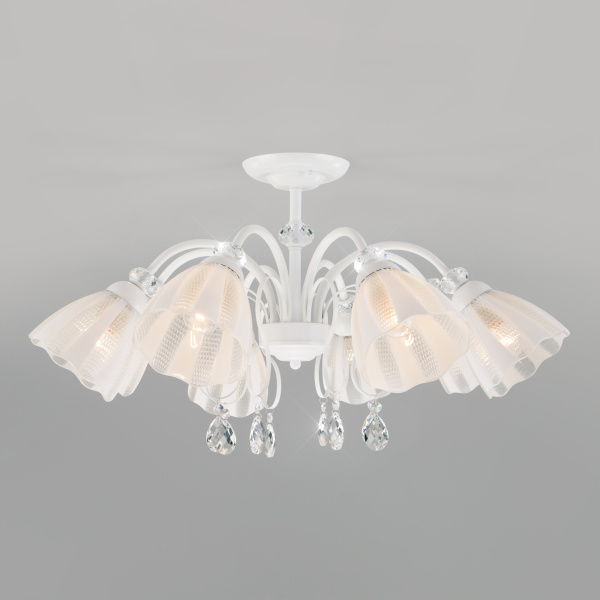 Eurosvet Потолочная люстра со стеклянными плафонами 30155/8 белый a045311