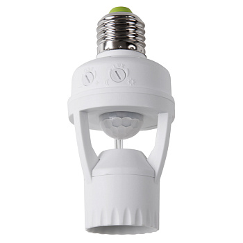 Датчик движения в патрон E27 ДДП 01,360°,60Вт,10-2000Лк,7 м,10-300 сек. Rexant 11-9203