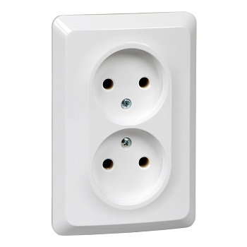 Systeme Electric Этюд Бел Розетка 2-ая б/з без шторок 16А 250B