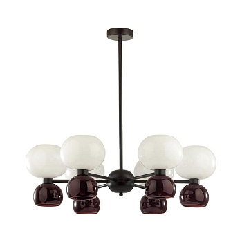 Odeon Light 4978/12 MODERN ODL22 321 черный/белый/бордовый/стекло Люстра E14/G9 6+6*40W CHANGI