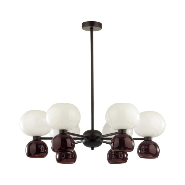 Odeon Light 4978/12 MODERN ODL22 321 черный/белый/бордовый/стекло Люстра E14/G9 6+6*40W CHANGI