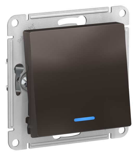 Купить Systeme Electric AtlasDesign Мокко Переключатель 1-клавишный с подсветкой, сх.6а, 10АХ, механизм