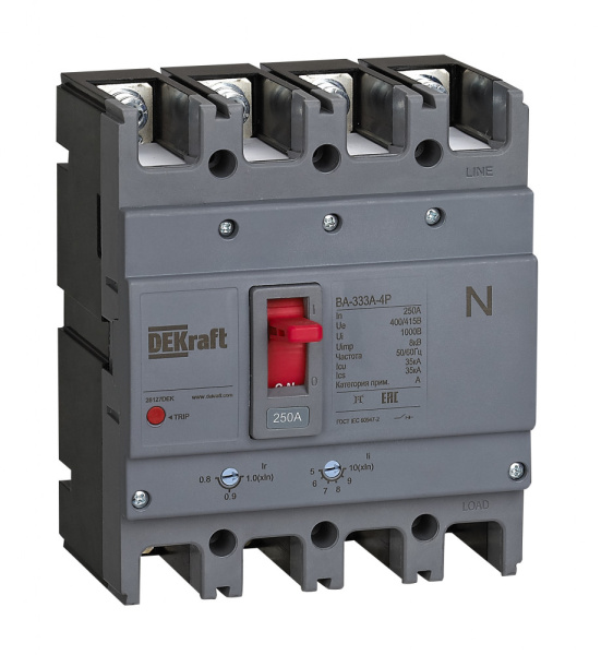 Dekraft Силовой автоматический выключатель 4P 160A 35кА ВА-333А