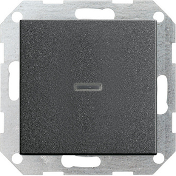 Gira S-55 Антрацит Выключатель 1-клавишный с подсветкой с самовозвратом 013628