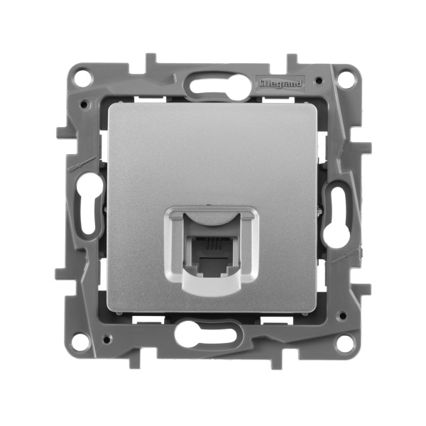 Купить Legrand Etika Алюминий Розетка телефонная (RJ11) 672440