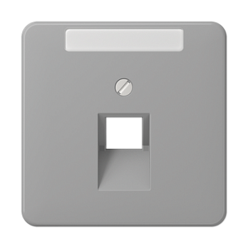 JUNG CD 500/CD plus Серая Накладка 1-ой наклонной ТЛФ/комп розетки с полем для надписи CD569-1NAUAGR