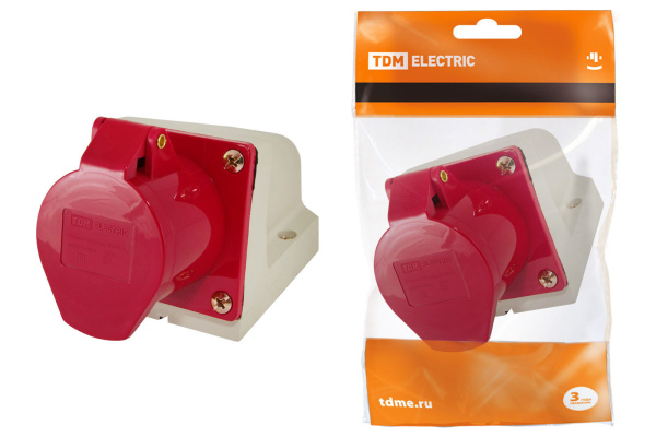TDM Розетка 125 стационарная 3Р+РЕ+N 32А 380В IP44 SQ0602-0006