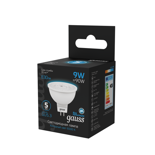 Купить Gauss Лампа MR16 9W 830lm 6500K GU5.3 LED 101505309