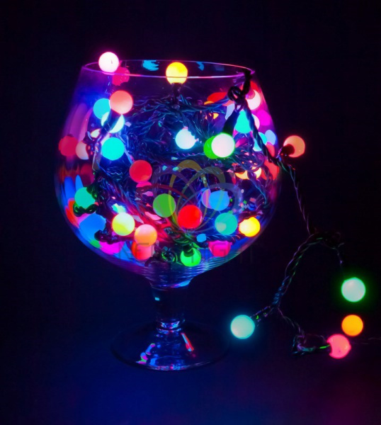 Купить NEON-NIGHT Гирлянда "Мультишарики" Ø17,5мм, 20 м, черный ПВХ, 200 диодов, цвет RGB 303-509