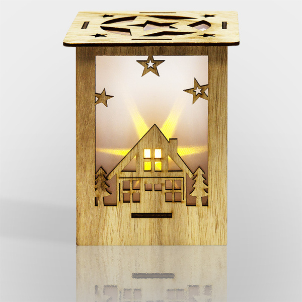 NEON-NIGHT Деревянная фигурка с подсветкой "Волшебный фонарик" 13,8*11*11 см 504-023