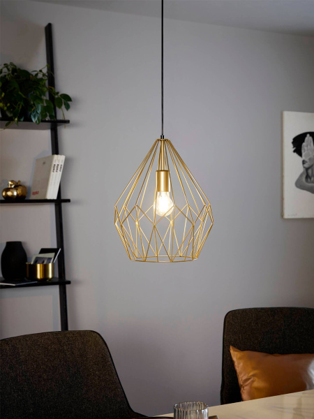 Купить Eglo 49933 Подвес CARLTON 1, 1x60W (E27), 310, H1100, сталь, золотой