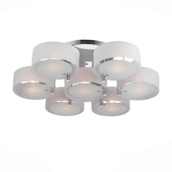 Evoluce SL483.502.07 Люстра потолочная Хром/Белый E27 7*60W Evoluce SL483.502.07 Люстра потолочная Хром/Белый E27 7*60W