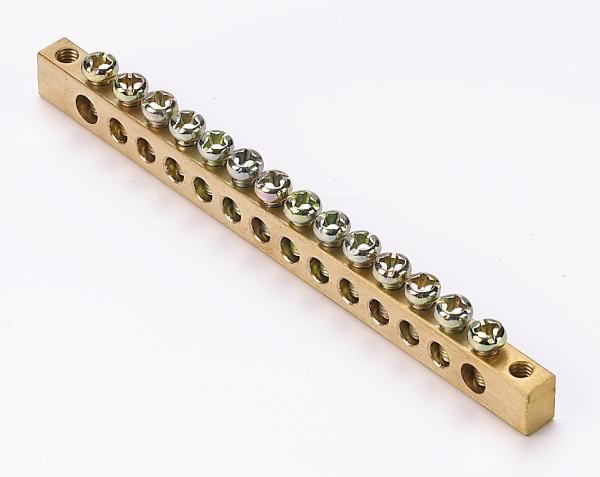 Купить Dekraft Шина нулевая 14 гр., креп. по краям, сеч. 6x9 мм, дл. 115 мм, 100А, ШН-102