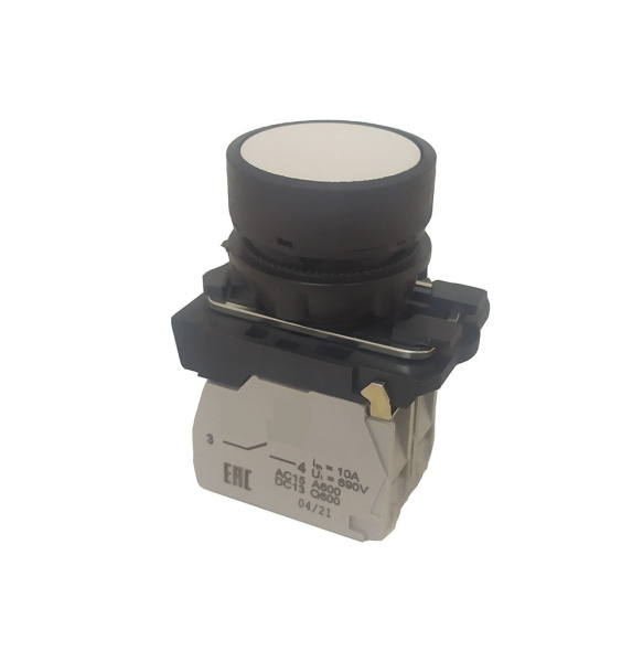 КЭАЗ Кнопка КМЕ4111м-белый-1но+1нз-цилиндр-IP40