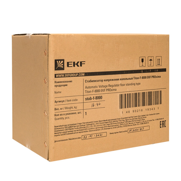 Купить EKF PROxima Стабилизатор напряжения напольный TITAN F-8000