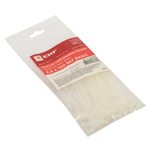 Купить EKF Basic Хомут нейлоновый (2,5х100) (100шт.)