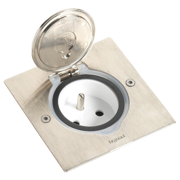 Legrand Нержавеющая сталь Блок встраиваемый, квадрат, 2 модуля, IP44 089700