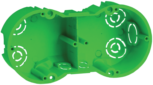 Купить IEK Коробка КМ40023 установочная 2 места d141х70x45 для полых стен (с саморезами и мет. лапка)
