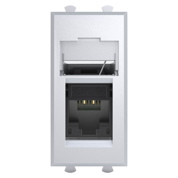 Купить DKC Компьютерная розетка RJ-45 модульная, кат.6, "Avanti", "Закаленная сталь", 1 модуль