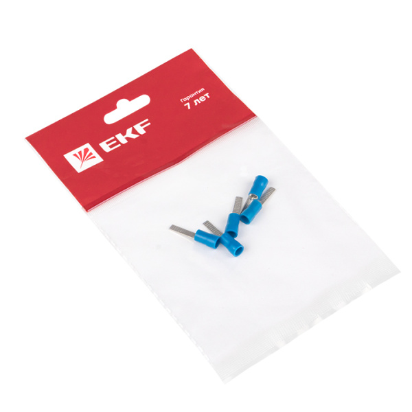 Купить EKF PROxima Наконечник штыревой плоский изолированный НШПИ 1.0-2.5 (уп 5шт) nshpi-1.0-2.5r