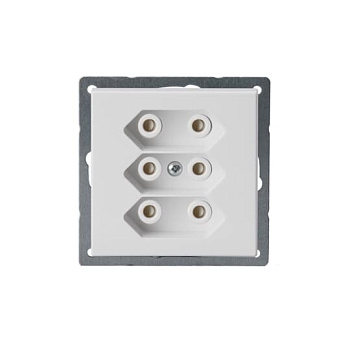 ABB Розетка 3*EuroSocket 6А 230В, без заземления, белый 2TKA00000433