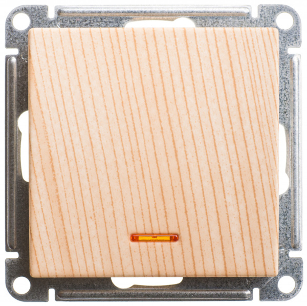 Systeme Electric Wessen 59 Сосна Переключатель 1-клавишный с подсветкой 10АХ