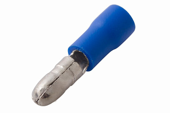 Разъем ШТЕКЕРНЫЙ изолированный штекер - 4мм 1.5-2.5мм² (РШи-п 2.5-4 / РШИп 2-5-4) синий Rexant 08-0521