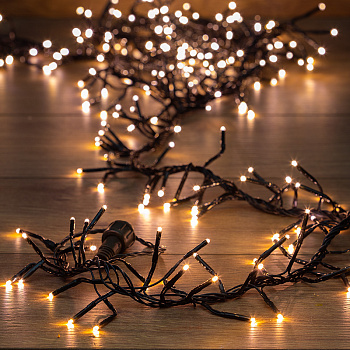 NEON-NIGHT Гирлянда «Кластер LED» 3 м, темно-зеленый ПВХ IP20, 288 диодов, цвет теплый белый 303-626