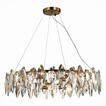 ST LUCE SL1227.303.12 Люстра подвесная Латунь/Прозрачный E14 12*40W ST LUCE SL1227.303.12 Люстра подвесная Латунь/Прозрачный E14 12*40W