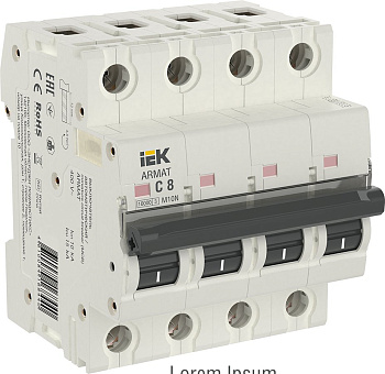 IEK ARMAT Автоматический выключатель M10N 4P C 8А AR-M10N-4-C008