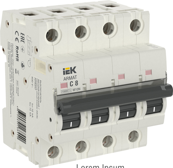 IEK ARMAT Автоматический выключатель M10N 4P C 8А AR-M10N-4-C008