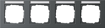 Gira E2 Антрацит Рамка 4-ая горизонтальная с полем для надписи 109423