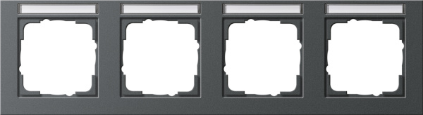 Gira E2 Антрацит Рамка 4-ая горизонтальная с полем для надписи 109423