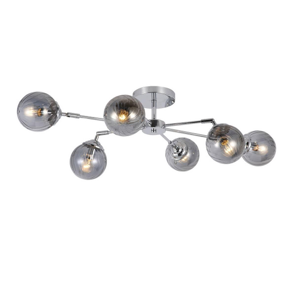 Evoluce SLE102202-06 Светильник потолочный Хром/Дымчатый E14 6*40W