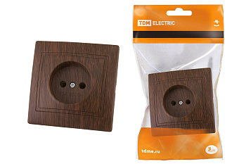 TDM Розетка 2П 10А 250В "ЭКО" (бук) "Таймыр" SQ1814-0311