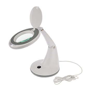 Лупа настольная 3D+12D с подсветкой 48LED, белая Rexant 31-0245