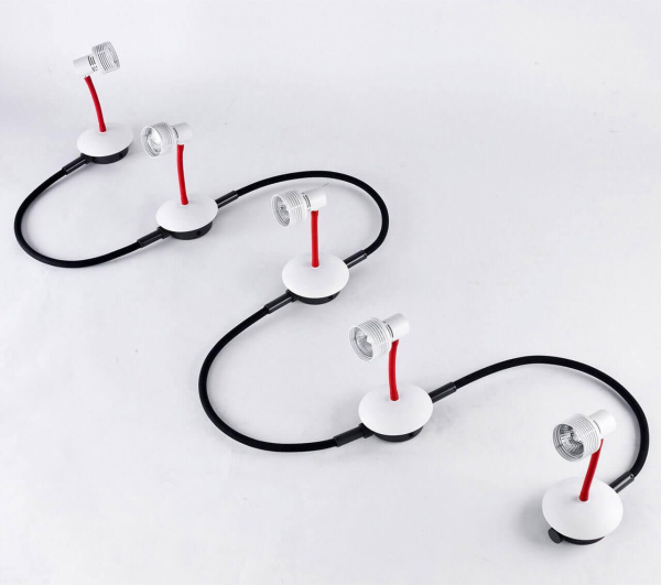 Lussole LOFT Металл/флекс Белый / красный Металл Светильник настенно-потолочный GU10 5,5W GRLSP-9818-05 Lussole LOFT Металл/флекс Белый / красный Металл Светильник настенно-потолочный GU10 5,5W GRLSP-9818-05