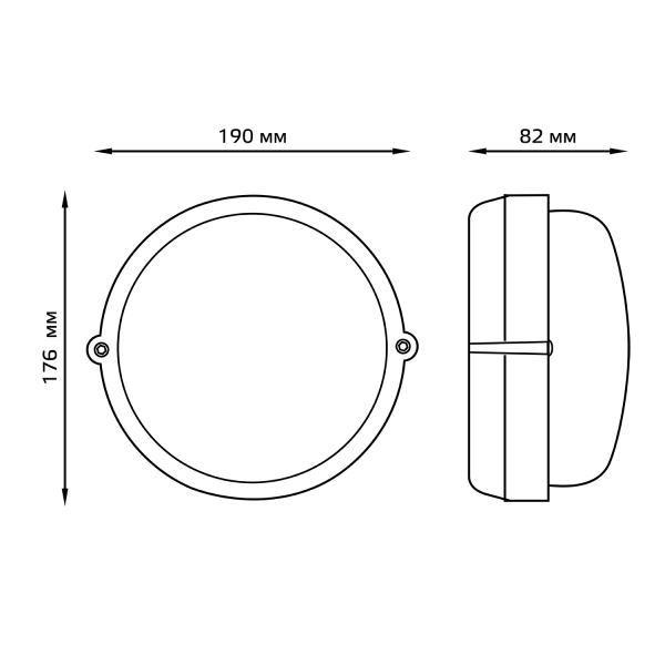 Купить Gauss Светильник НБП IP54 190*176*82 круг под лампу Е27 max 60W, 1/10 926602106