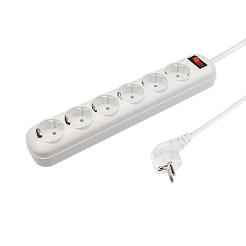 PROconnect Сетевой фильтр 6 гнезд 5 м 3х0,75 мм² с/з OPTIMA белый 11-9522